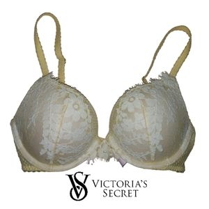 Victoria's Secret Yellow Lace Dream Angel Pushup Bra